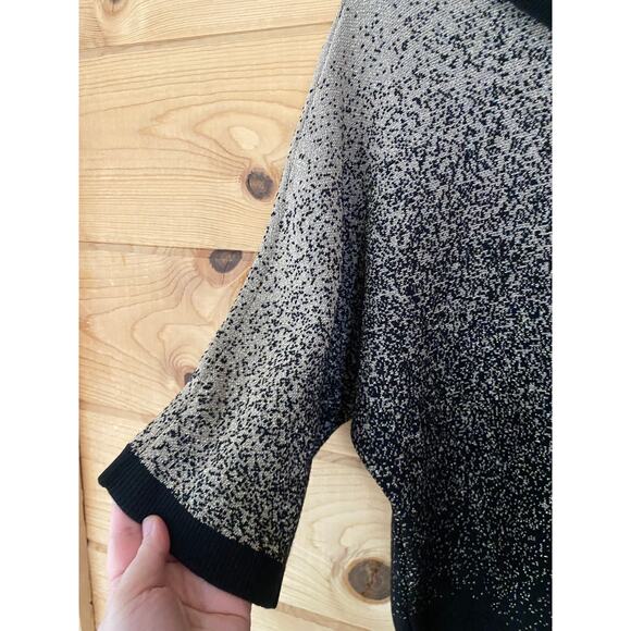 Adrienne Vittadini pullover ombré metallic sweater with pearl button neck size M - Picture 4 of 8